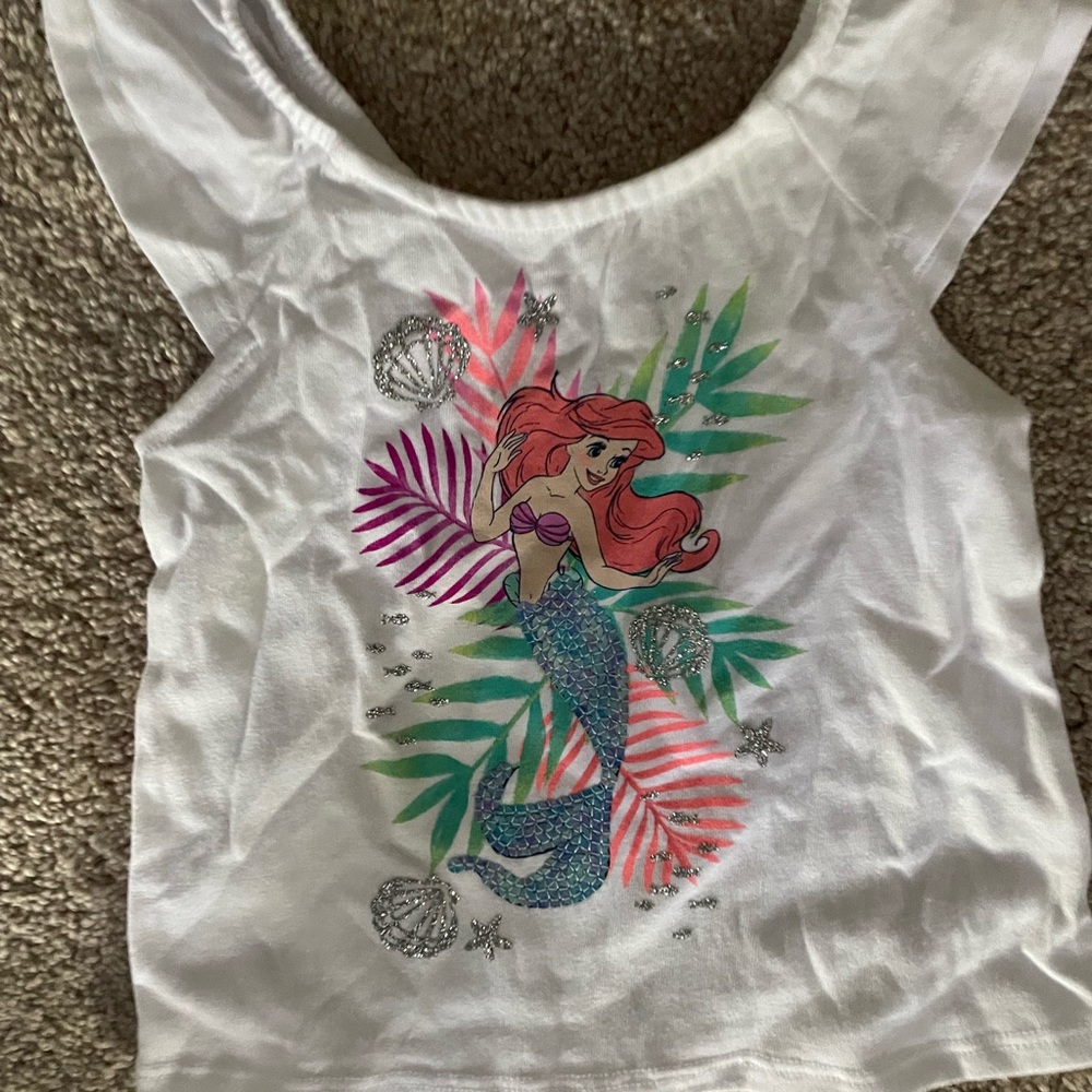 Disney little mermaid Ariel flutter short sleeve top! 4T NWT